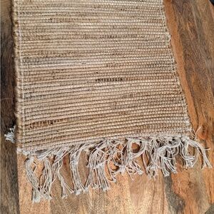 Woven Jute Table Runner with Fringe
